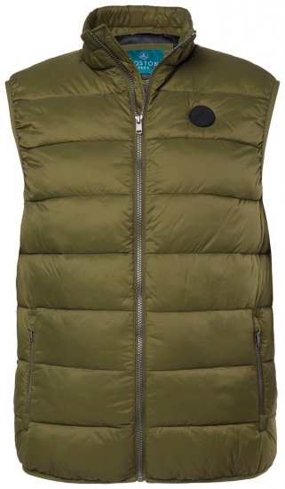 Boston Park 460 Bodywarmer gewatteerd met opstaande kraag Olijfgroen - Jassen - Grote Maten Herenjassen