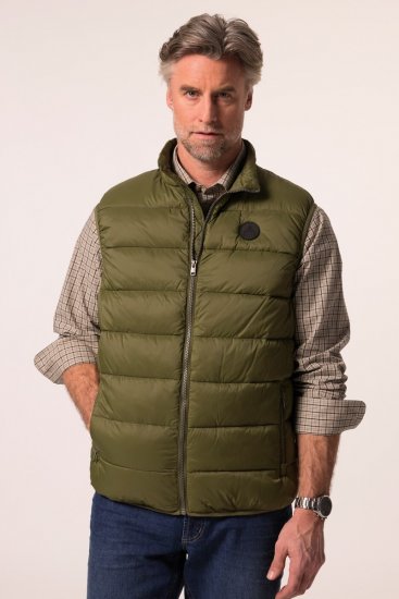 Boston Park 460 Bodywarmer gewatteerd met opstaande kraag Olijfgroen - Jassen - Grote Maten Herenjassen