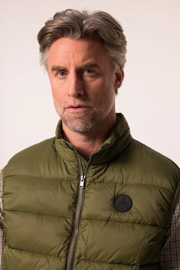 Boston Park 460 Bodywarmer gewatteerd met opstaande kraag Olijfgroen - Jassen - Grote Maten Herenjassen