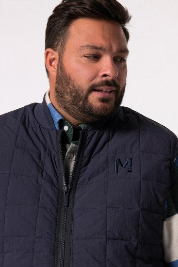 Men+ 464 Bodywarmer gewatteerd met collegekraag Donkerblauw - Jassen - Grote Maten Herenjassen