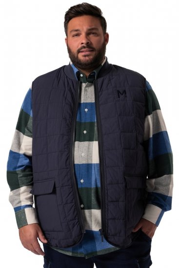Men+ 464 Bodywarmer gewatteerd met collegekraag Donkerblauw - Jassen - Grote Maten Herenjassen