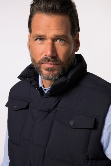 JP1880 834648 Bodywarmer gewatteerd met opstaande kraag Donkerblauw - Jassen - Grote Maten Herenjassen
