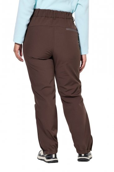 Ulla Popken 834662 Softshellbroek met fleecevoering Taupe - Outdoor - 