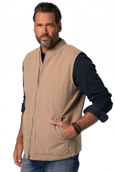 JP1880 834734 Canvasbodywarmer Donkerbeige - Jassen - Grote Maten Herenjassen