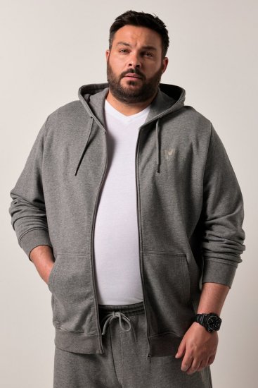 Men+ 851 Hoodie met rits Grijs gemêleerd - Sweaters & hoodies - Sweaters & Hoodies Grote Maten Heren