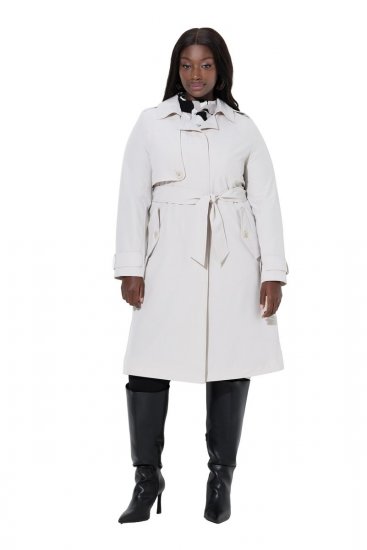 Ulla Popken 834990 Trenchcoat Taupe - Jassen - Jassen in grote maten
