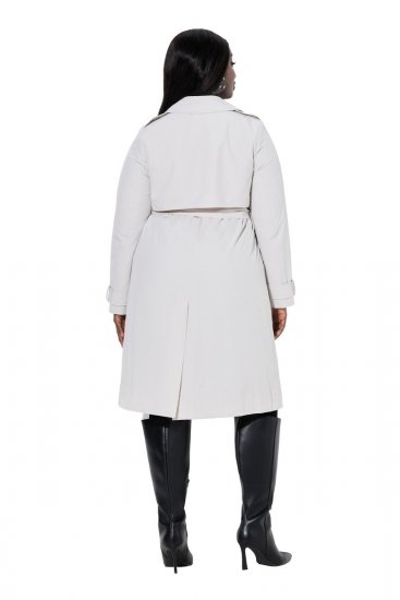 Ulla Popken 834990 Trenchcoat Taupe - Jassen - Jassen in grote maten