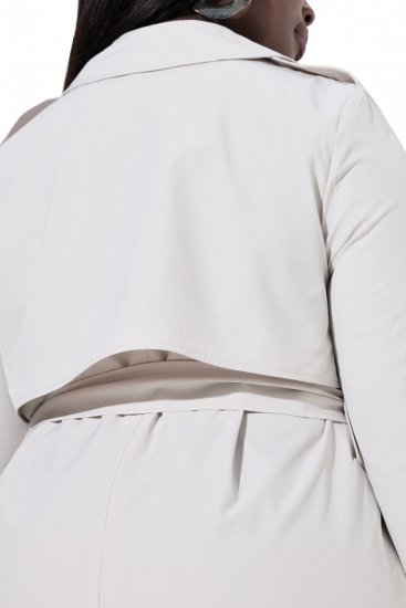 Ulla Popken 834990 Trenchcoat Taupe - Jassen - Jassen in grote maten