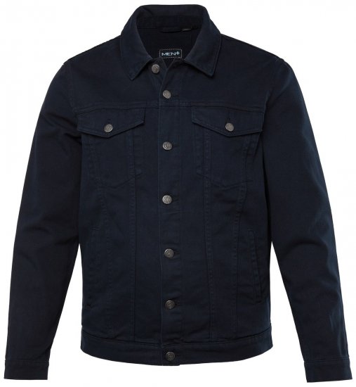 Men+ 446 Spijkerjas met borstzakken Donkerblauw - Jassen - Grote Maten Herenjassen