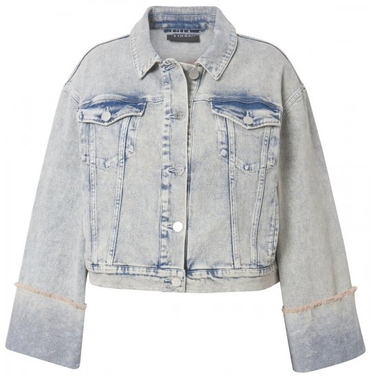Ulla Popken 835486 Spijkerjas met wijde mouwen Denimblauw - Jassen - Damesjassen in grote maten