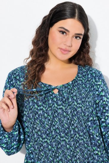 Ulla Popken 835713 Gebloemde jurk Donkerblauw - Maxi jurken - Maxi jurken in grote maten