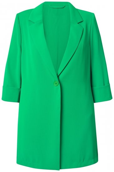 Ulla Popken 836165 Lange blazer met driekwartmouwen Groen - Blazers - Blazers in grote maten voor dames