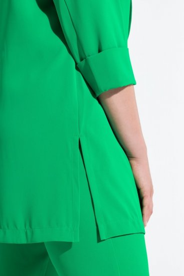 Ulla Popken 836165 Lange blazer met driekwartmouwen Groen - Blazers - Blazers in grote maten voor dames
