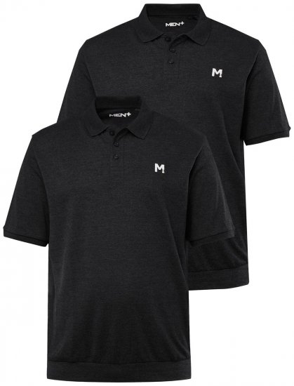 Men+ 266 Poloshirt bellyfit Zwart set van 2 - Polo shirts - Grote Maten Poloshirts Heren