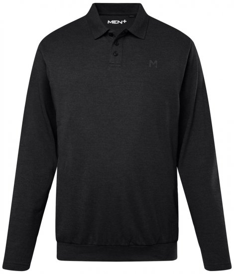 Men+ 274 Poloshirt lange mouw bellyfit Zwart - Polo shirts - Grote Maten Poloshirts Heren