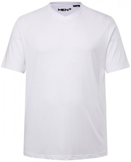 Men+ 279 T-shirt V-hals Wit - T-shirts - Grote Maten T-shirts Heren