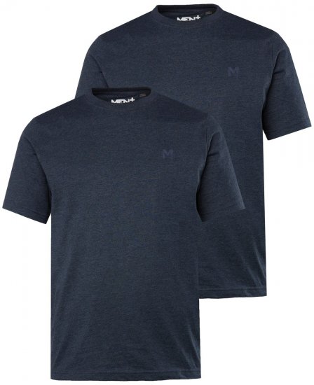 Men+ 285 T-shirt ronde hals Donkerblauw set van 2 - T-shirts - Grote Maten T-shirts Heren