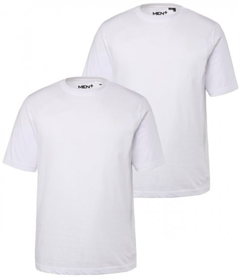 Men+ 285 T-shirt ronde hals Wit set van 2 - T-shirts - Grote Maten T-shirts Heren
