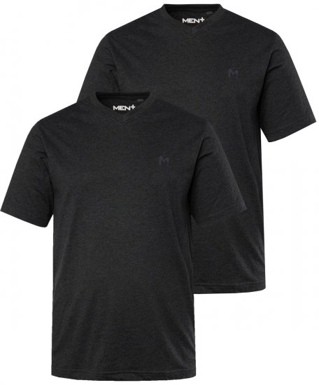Men+ 299 T-shirt V-hals Zwart set van 2 - T-shirts - Grote Maten T-shirts Heren