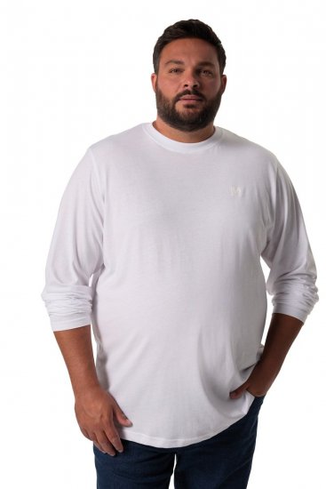 Men+ 307 T-shirt lange mouw Wit - T-shirts - Grote Maten T-shirts Heren