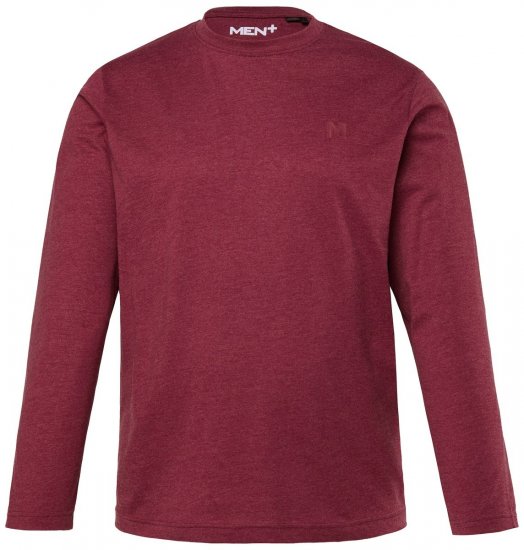 Men+ 307 T-shirt lange mouw Aubergine - T-shirts - Grote Maten T-shirts Heren