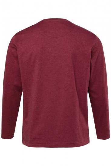 Men+ 307 T-shirt lange mouw Aubergine - T-shirts - Grote Maten T-shirts Heren