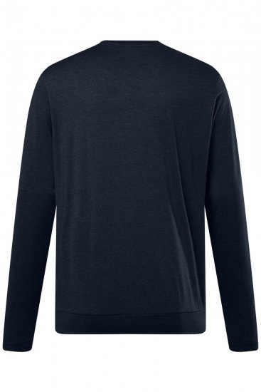 Men+ 313 T-shirt lange mouw bellyfit Donkerblauw - T-shirts - Grote Maten T-shirts Heren