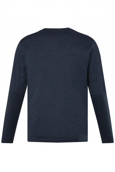Men+ 383 Henleyshirt lange mouw Donkerblauw - T-shirts - Grote Maten T-shirts Heren
