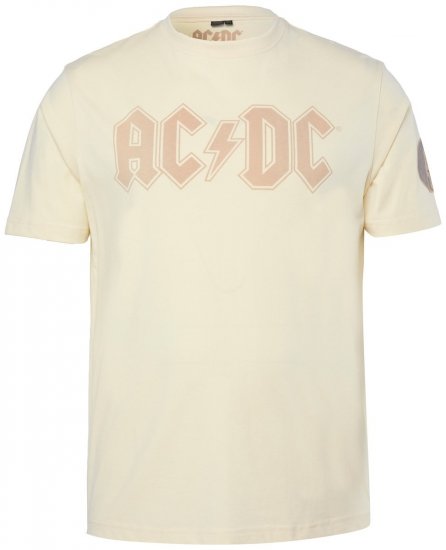 JP1880 836411 AC/DC Classic Logo T-shirt Zandgrijs - Band T-shirts - Band T-shirts in grote maten
