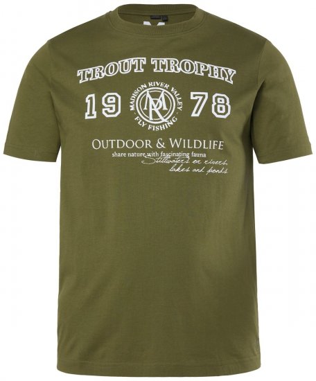Men+ 424 T-shirt Trout Trophy Donkerolijf - T-shirts - Grote Maten T-shirts Heren