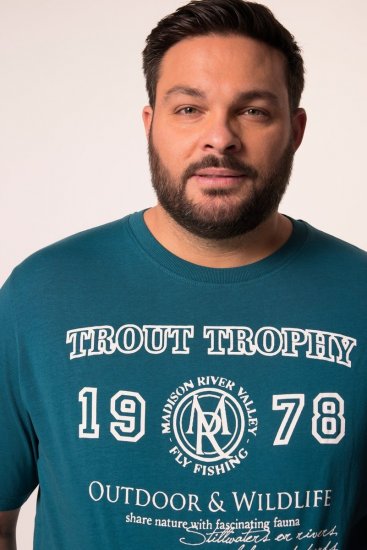 Men+ 424 T-shirt Trout Trophy Lagunegroen - T-shirts - Grote Maten T-shirts Heren