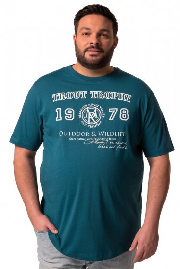 Men+ 424 T-shirt Trout Trophy Lagunegroen - T-shirts - Grote Maten T-shirts Heren