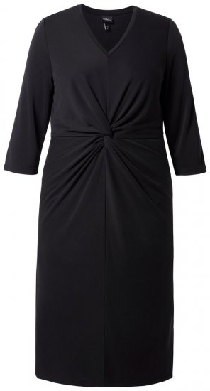 Ulla Popken 836514 Midi-jurk met driekwartmouwen Zwart - Midi jurken - Midi jurken in grote maten