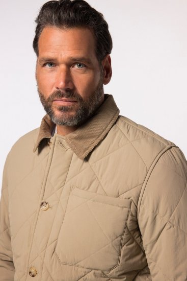 JP1880 836628 Gewatteerd jack in westernstijl Donkerbeige - Jassen - Grote Maten Herenjassen