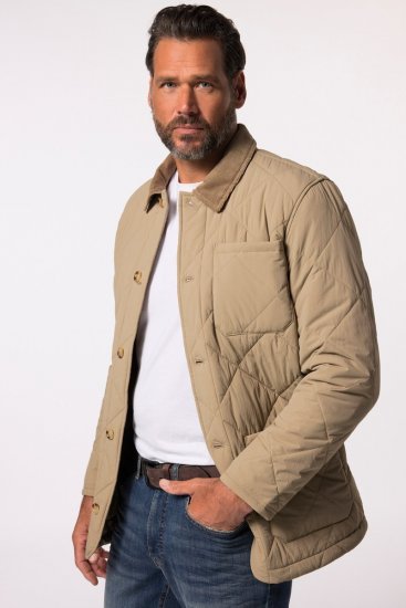 JP1880 836628 Gewatteerd jack in westernstijl Donkerbeige - Jassen - Grote Maten Herenjassen