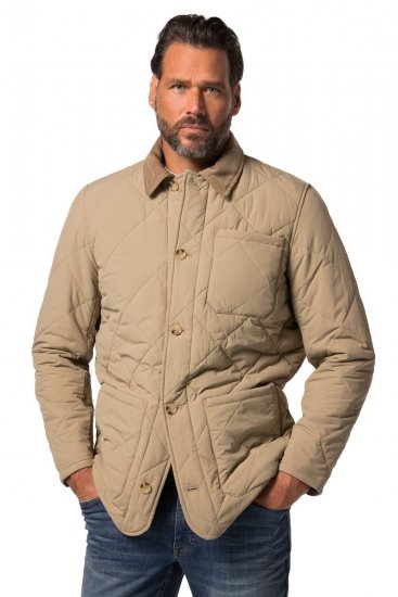 JP1880 836628 Gewatteerd jack in westernstijl Donkerbeige - Jassen - Grote Maten Herenjassen