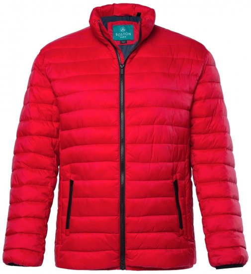 Boston Park 638 Gewatteerd jack bellyfit met opstaande kraag Rood - Jassen - Grote Maten Herenjassen