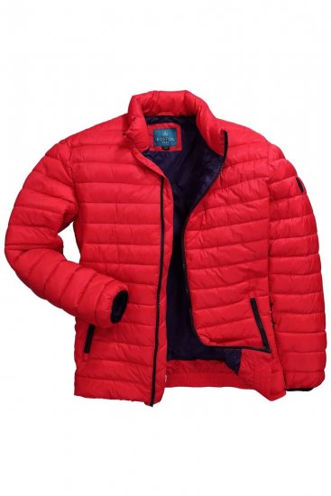 Boston Park 638 Gewatteerd jack bellyfit met opstaande kraag Rood - Jassen - Grote Maten Herenjassen