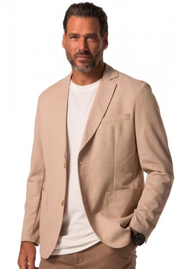 JP1880 836698 Colbert in stretchkwaliteit Beige - Pakken - Grote Maten Kostuum Heren
