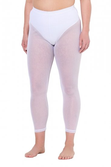 Ulla Popken 836800 Gestippelde panty legging Wit - Panty's & sokken - 