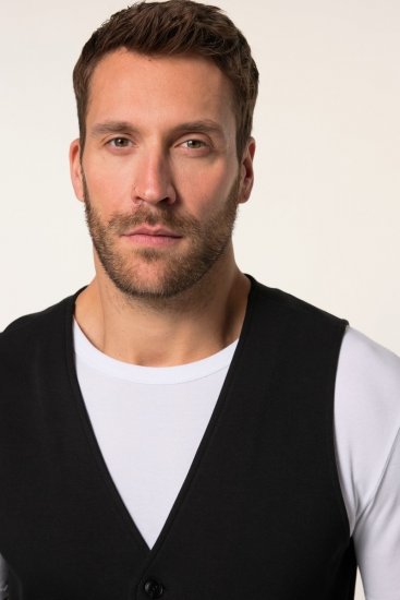 JP1880 New York Flexnamic Jersey gilet Zwart - Pakken - Grote Maten Kostuum Heren
