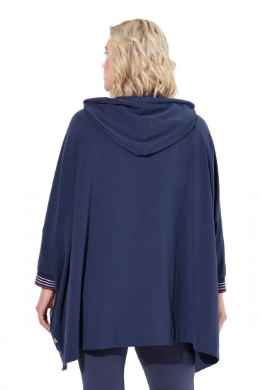 Ulla Popken 837190 Loungeponcho met capuchon Donkerpaars - Pyjama's en Loungewear - 
