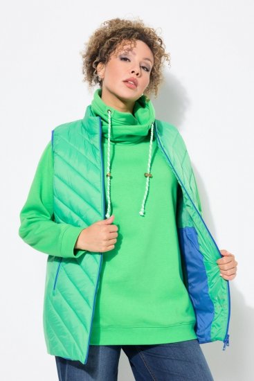 Ulla Popken 837409 Gewatteerd HYPRAR-vest Lichtgroen - Bodywarmers - 