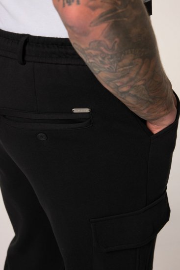 JP1880 New York Flexnamic Jersey broek met cargozakken Zwart - Pakken - Grote Maten Kostuum Heren
