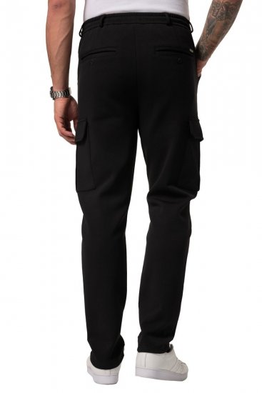 JP1880 New York Flexnamic Jersey broek met cargozakken Zwart - Pakken - Grote Maten Kostuum Heren