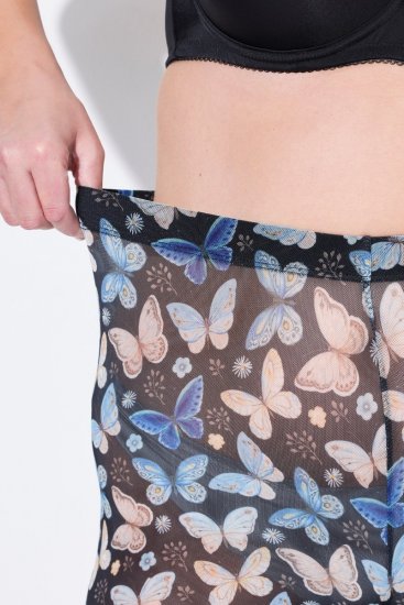 Ulla Popken 837676 Bedrukte anti-schuur shorts Zwart - Anti-schuur shorts - 