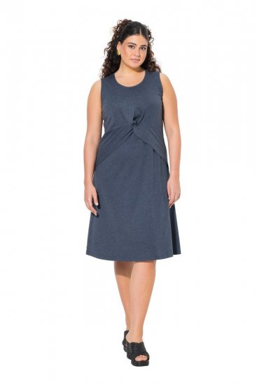 Ulla Popken 837874 Mouwloze jersey jurk Donkerblauw - Jersey jurken - 
