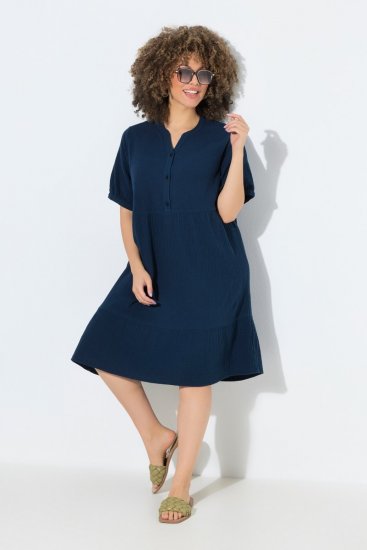 Ulla Popken 838567 Jurk met korte mouwen Meerkleurig - Midi jurken - Midi jurken in grote maten