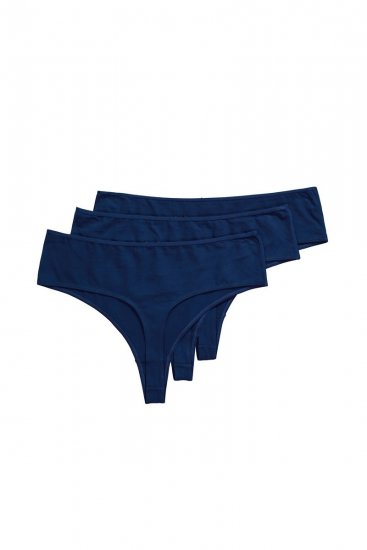 Ulla Popken 838637 Strings 3-pack Donkerblauw - Slips - 