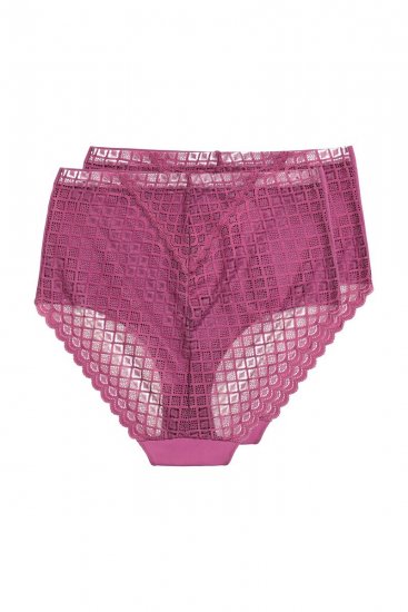 Ulla Popken 838675 Slips met hoge taille Donkerpaars - Slips - 